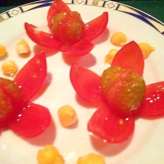 【簡単デコ・パーティー】フラワートマト　トマトの花